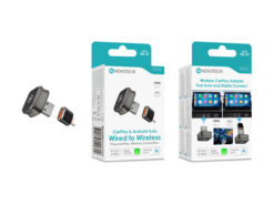 Adaptador Sem Fios NOVOTECK NK-01 para CarPlay e Android Auto, USB-A + USB-C, Plug & Play para Carros Compatíveis