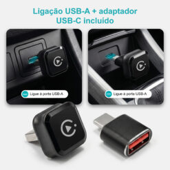 Adaptador Sem Fios NOVOTECK NK-01 para CarPlay e Android Auto, USB-A + USB-C, Plug & Play para Carros Compatíveis - Image 3