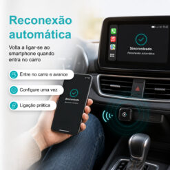 Adaptador Sem Fios NOVOTECK NK-01 para CarPlay e Android Auto, USB-A + USB-C, Plug & Play para Carros Compatíveis - Image 5