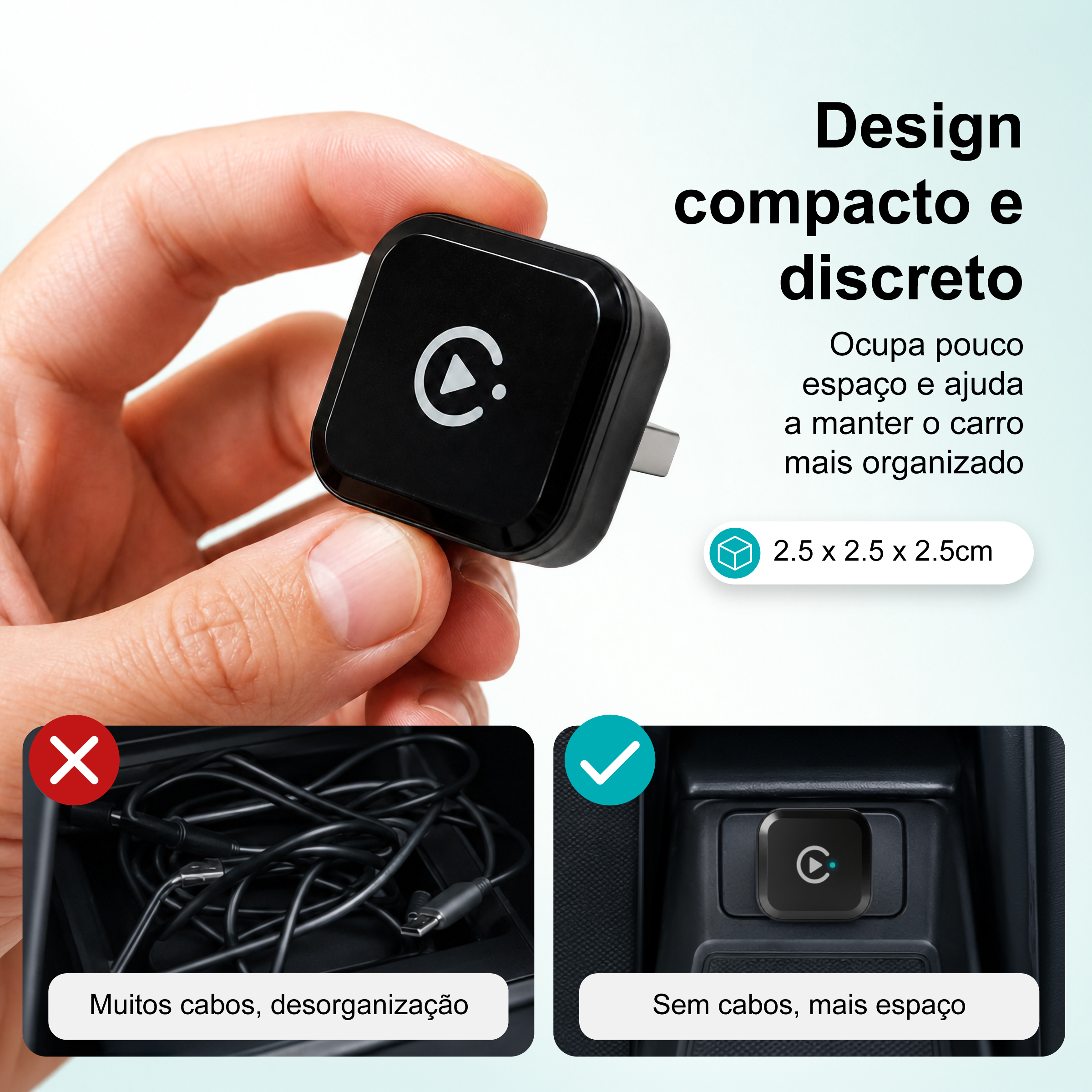 Adaptador Sem Fios NOVOTECK NK-01 para CarPlay e Android Auto, USB-A + USB-C, Plug & Play para Carros Compatíveis - Image 7