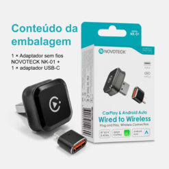 Adaptador Sem Fios NOVOTECK NK-01 para CarPlay e Android Auto, USB-A + USB-C, Plug & Play para Carros Compatíveis - Image 10