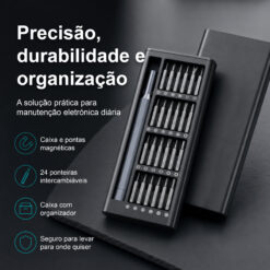 Conjunto de Chaves de Precisão 25 em 1 NOVOTECK PJ-025 – Kit Magnético Profissional com Ponteiras Intercambiáveis - Image 9