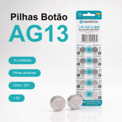 Pack 10 Pilhas Botão NOVOTECK AG13 / LR44 / 357, 1.5V Alcalinas, para Relógios, Brinquedos e Pequenos Dispositivos - Image 2