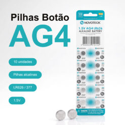 Pack 10 Pilhas Botão NOVOTECK AG4 / LR626 / 377, 1.5V Alcalinas, para Relógios, Calculadoras e Pequenos Dispositivos - Image 2