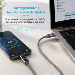 Cabo USB-C para USB-C NOVOTECK S-143, 60W, 1M, com Luz Indicadora, Carregamento Rápido e Transferência de Dados - Image 6