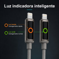 Cabo USB-C para Lightning NOVOTECK S-144, 30W, 1M, com Luz Indicadora, Carregamento Rápido e Transferência de Dados - Image 4