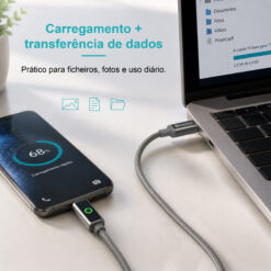 Cabo USB-C para Lightning NOVOTECK S-144, 30W, 1M, com Luz Indicadora, Carregamento Rápido e Transferência de Dados - Image 6