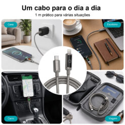 Cabo USB-C para Lightning NOVOTECK S-144, 30W, 1M, com Luz Indicadora, Carregamento Rápido e Transferência de Dados - Image 7