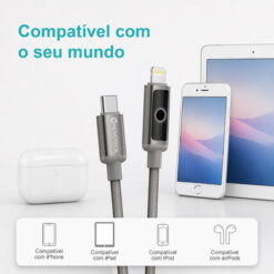 Cabo USB-C para Lightning NOVOTECK S-144, 30W, 1M, com Luz Indicadora, Carregamento Rápido e Transferência de Dados - Image 8