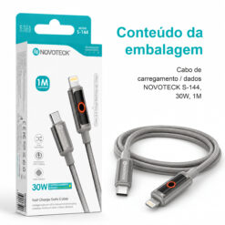 Cabo USB-C para Lightning NOVOTECK S-144, 30W, 1M, com Luz Indicadora, Carregamento Rápido e Transferência de Dados - Image 10