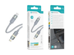 Cabo USB-C para Lightning NOVOTECK S-146, 30W, 1M, com Luz LED Suave, Carregamento Rápido e Transferência de Dados