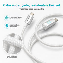 Cabo USB-C para USB-C NOVOTECK S-149, 60W, 1M, com Visor Digital de Potência, Carregamento Rápido e Transferência de Dados - Image 5