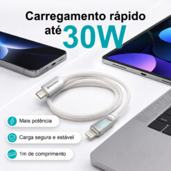 Cabo USB-C para Lightning NOVOTECK S-150, 30W, 1M, com Visor Digital de Potência, Carregamento Rápido e Transferência de Dados - Image 3