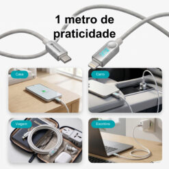 Cabo USB-C para Lightning NOVOTECK S-150, 30W, 1M, com Visor Digital de Potência, Carregamento Rápido e Transferência de Dados - Image 7