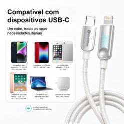Cabo USB-C para Lightning NOVOTECK S-150, 30W, 1M, com Visor Digital de Potência, Carregamento Rápido e Transferência de Dados - Image 8