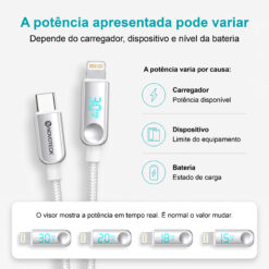 Cabo USB-C para Lightning NOVOTECK S-150, 30W, 1M, com Visor Digital de Potência, Carregamento Rápido e Transferência de Dados - Image 9