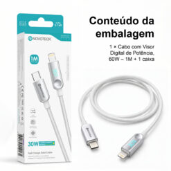 Cabo USB-C para Lightning NOVOTECK S-150, 30W, 1M, com Visor Digital de Potência, Carregamento Rápido e Transferência de Dados - Image 10