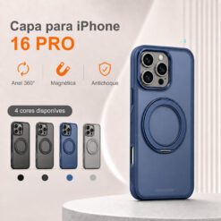 Maxstar MX801 Capa Magnética Antichoque Compatível com MagSafe para Apple iPhone 16 Pro , com Anel Rotativo 360° e Proteção Metálica Elevada da Câmara - Image 2