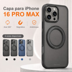 Maxstar MX801 Capa Magnética Antichoque Compatível com MagSafe para Apple iPhone 16 Pro Max , com Anel Rotativo 360° e Proteção Metálica Elevada da Câmara - Image 2
