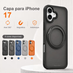 Maxstar MX801 Capa Magnética Antichoque Compatível com MagSafe para Apple iPhone 17 , com Anel Rotativo 360° e Proteção Metálica Elevada da Câmara - Image 2