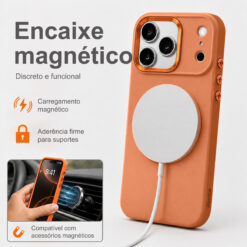 Maxstar MX802 Capa Magnética Antichoque Compatível com MagSafe para Apple iPhone 15 Pro , com Botão de Controlo da Câmara, Proteção Integral, Cantos Reforçados e Textura Antiderrapante - Image 2