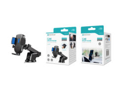 Suporte Universal para Telemóvel no Carro NOVOTECK Z-059 com Ventosa, Bloqueio Automático e Rotação 360° – Preto/Azul