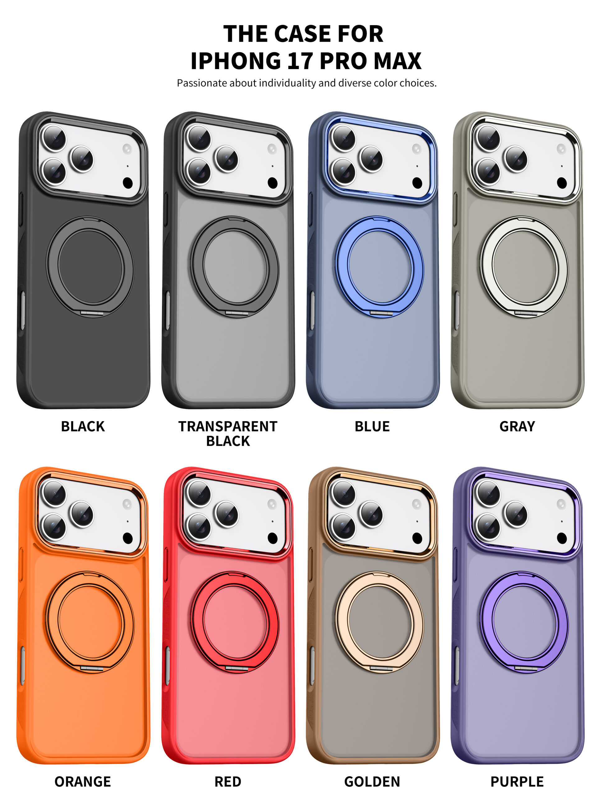 Maxstar MX801 Capa Magnética Antichoque Compatível com MagSafe para Apple iPhone 15 , com Anel Rotativo 360° e Proteção Metálica Elevada da Câmara